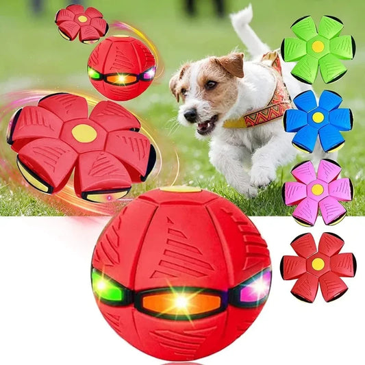 Dog Toys Ball with Lights Interactive Dog Toys Pet Toy Flying Saucer Ball UFO Magic Ball Flying Saucer Ball Dog Toy